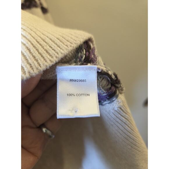 Pendleton Sweater Womens XL Argyle Pullover Cotton Button Detail Colorful - Picture 9 of 9